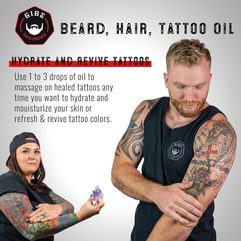GIBS Grooming Alpha Male Beard, Hair & Tattoo Oil, 1 Fl Oz - Image 3